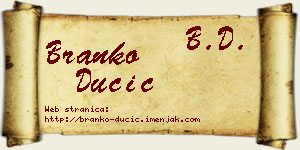 Branko Dučić vizit kartica